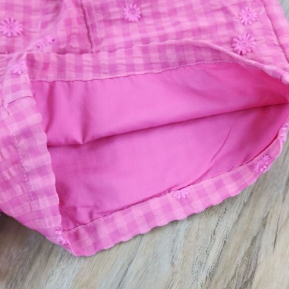 ☔️🔹️NWT Pink Plaid w/Embroidered Lace Floral Print Size 6/28 - Picture 9 of 11